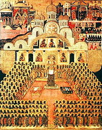 Icon of the "second" Seventh Ecumenical Council (Novodevichy Convent, Moscow).