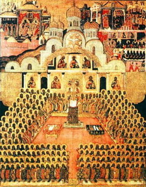 Icon of the Seventh Ecumenical Council (seventeenth century, Novodevichy Convent, Moscow).