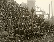 Miners at the Tamarack mine in Copper Country, Michigan, in 1905
