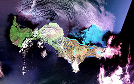 False color NASA Landsat image of St. Lawrence Island