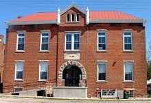 A public library building in Altona, Illinois, a small village in the Midwestern United States.