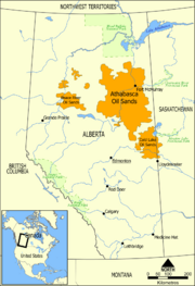 The Athabasca Oil Sands in Alberta are a major source of bituminous sands.