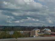 A sewage treatment plant and lagoon in Everett, Washington.