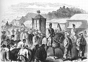 The 16-year old Meiji Emperor, moving from Kyoto to Tokyo, end of 1868.