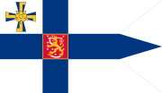 Presidential Standard of Finland features the Cross of liberty with a swastika