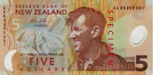 Edmund Hillary on the New Zealand five-dollar note.