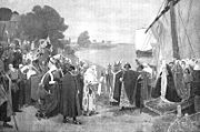 Kaiser Otto I and his wife Edith arrive near Magdeburg.