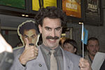 Sacha Baron Cohen as Borat.