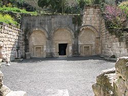 Entrance of the Cave of Coffins, in the Bet She'arim National Park.