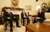 McGuinness, George W. Bush and Ian Paisley in December 2007