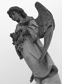 Statue of an angel at a cemetery in Louisiana