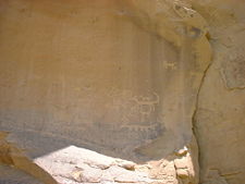 Chacoan petroglyphs (these near Una Vida) frequently exhibit key mythological symbolism and knowledge of celestial events.