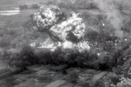 A Bearcat of the Aéronavale drops napalm on Viet Minh Division 320th's artillery during Operation Mouette. (11.1953)