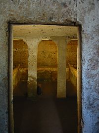 A Burial Chamber in the Etruscan necropolis of Banditaccia near Cerveteri in Lazio, Italy.
