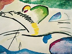 Wassily Kandinsky's emblem of the symbolic Blue Rider (1911).