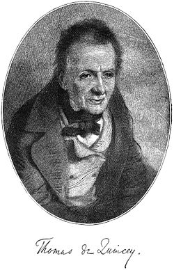 Thomas de Quincey from the frontispiece of Revolt of the Tartars,
