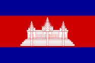 The Cambodian flag includes a depiction of Angkor Wat.