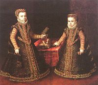 The princesses Isabella Clara Eugenia and Catalina Micaela, c. 1570.