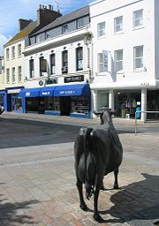 Sculpture of Jersey cow on Island of Jersey