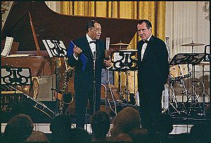 Duke Ellington with Richard Nixon