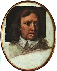 Unfinished portrait miniature of Oliver Cromwell by Samuel Cooper, 1657.