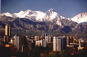 Almaty against its mountain backdrop