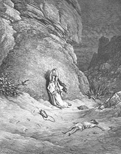 Hagar and Ishmael in the wilderness