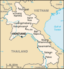 Luang Prabang sits just north of Vientiane