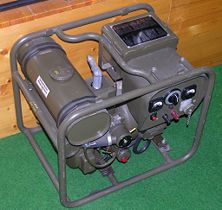 Engine - generator of the radio station (Dubendorf museum of the military aviation). The generator worked only when sending the radio signal (the receiver could operate on the battery power)
