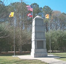 This monument at the New Echota Historic Site honors Cherokees who died on the Trail of Tears.