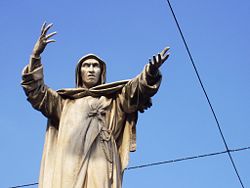 Statue in his birthplace, Ferrara, Italy.