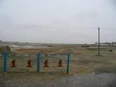 A former harbor in the city of Aral, Kazakhstan