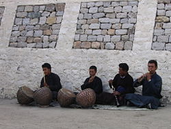 Tibetan musicians in Ladakh.