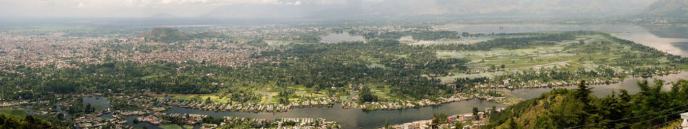 Panoramic view of Dal Lake and Srinagar City.