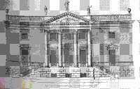 Palladian revival: Stourhead House, East facade, based on Palladio's Villa Emo. Both images are from Colen Campbell's Vitruvius Britannicus.