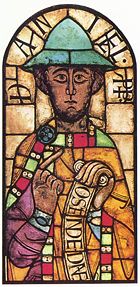 Stained glass, the Prophet Daniel from Augsburg Cathedral, late eleventh century.