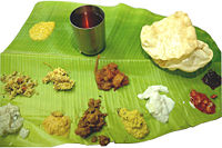 In southern India, a well-rinsed banana leaf is used as a plate for hygiene purposes and its visual impact