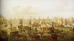 The Battle of Trafalgar, painted by Nicholas Pocock