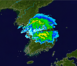 Severe Tropical Storm Ewiniar, South Korea.
