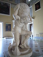 The Farnese Atlas, a second century Roman copy of a Hellenistic work (Naples)