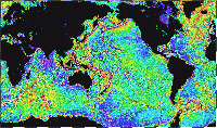 Map of large underwater features. (1995, NOAA)