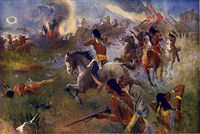 A painting of the attack on New Ulm.