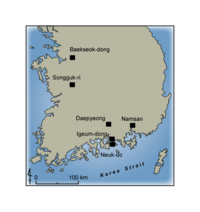 Settlement sites of the Mumun Period.