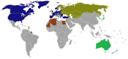 ██ NATO member states ██ Partnership for Peace countries ██ Mediterranean Dialogue countries