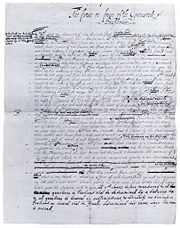 First Draft of the Frame of Government, Pennsylvania's first constitution written by Penn (c. 1681).