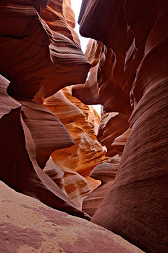 A portion of Lower Antelope Canyon, a slot canyon near Page, Arizona.