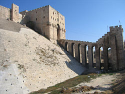 A front view of the Aleppo Citadel