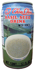 A can of basil seed drink