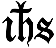 Medieval-style IHS monogram.