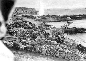 W Beach, Helles, on January 7, 1916, just prior to the final evacuation.